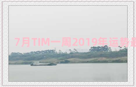 7月TIM一周2019年运势最好星座的