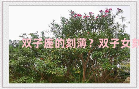 双子座的刻薄？双子女刻薄