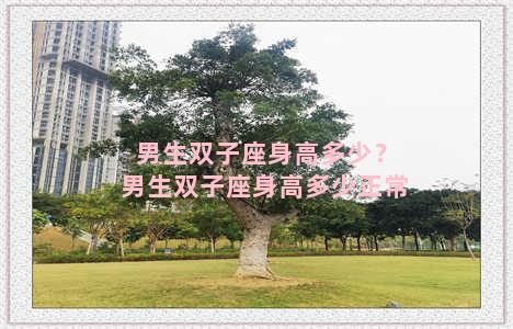 男生双子座身高多少？男生双子座身高多少正常